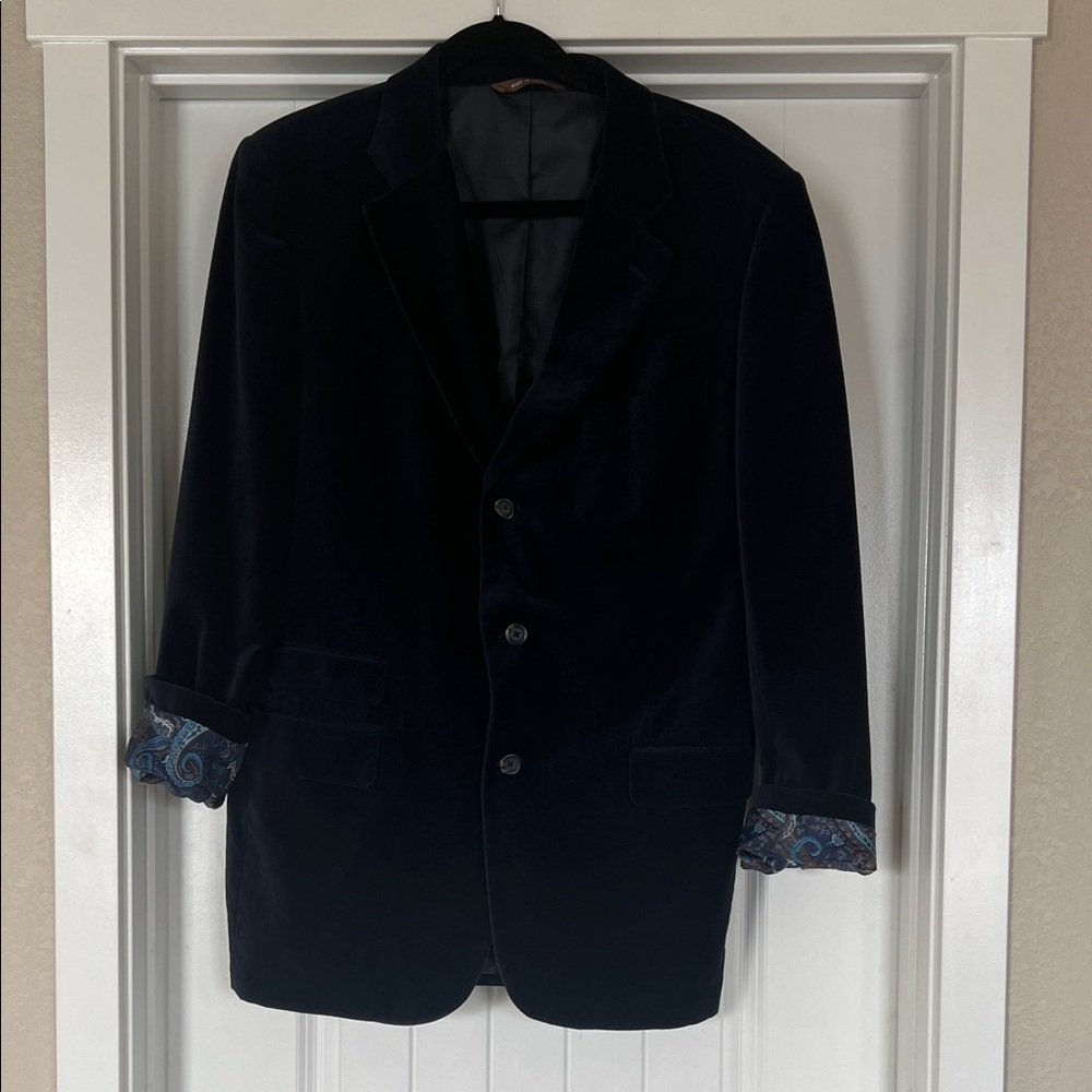 Merona Men’s Velvet Blazer – Navy Blue, Size 42R